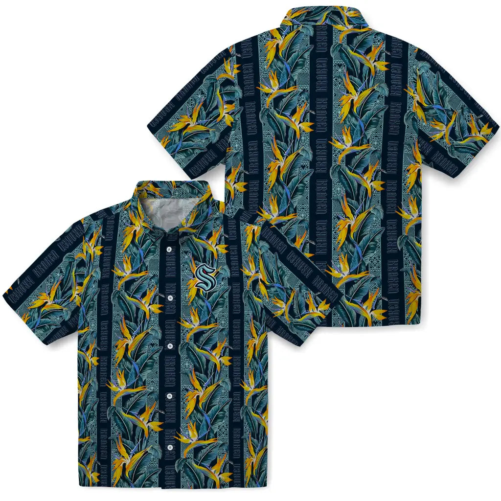 Seattle Kraken Hawaiian Shirt - Paradise Vines | Hula Hawaiian Shirts