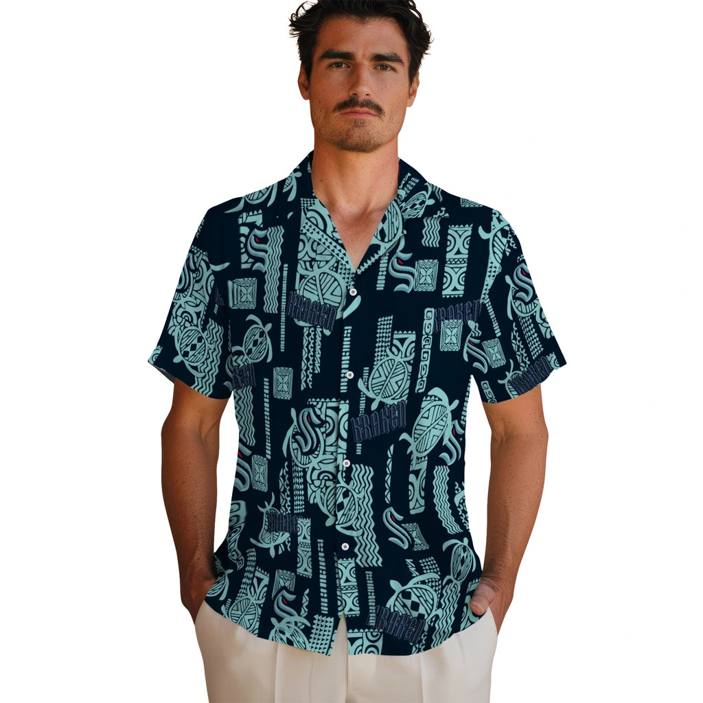Seattle Kraken Hawaiian Shirt - Turtle Lines | Hula Hawaiian Shirts