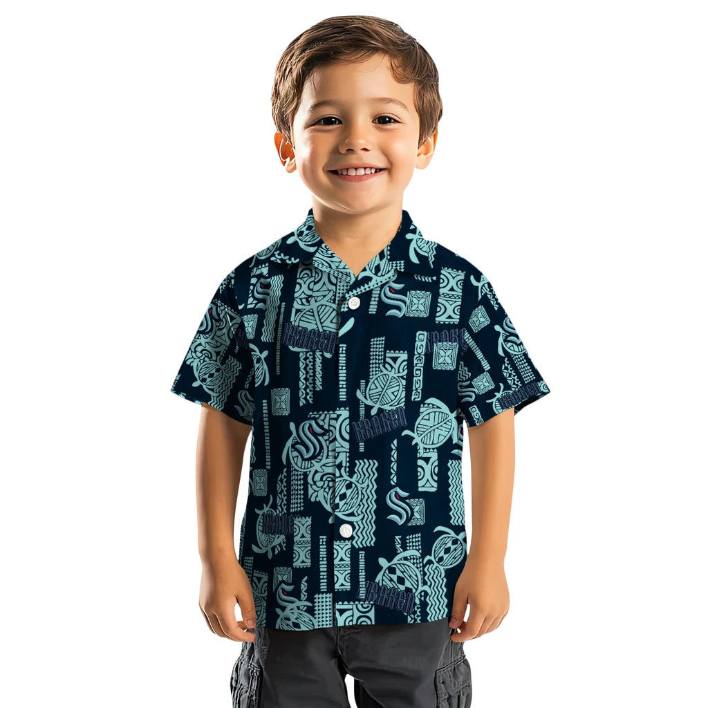 Seattle Kraken Hawaiian Shirt - Turtle Lines | Hula Hawaiian Shirts