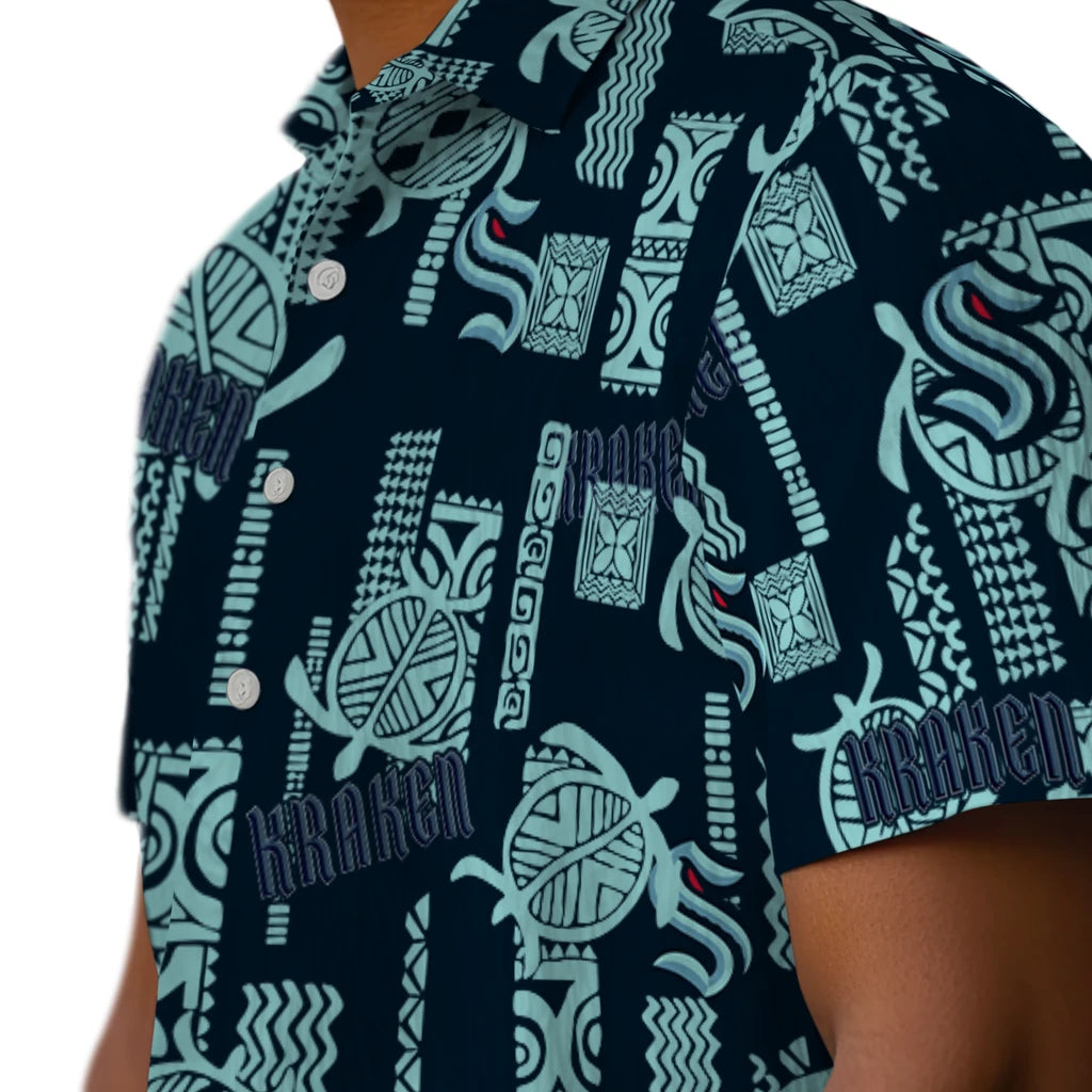 Seattle Kraken Hawaiian Shirt - Turtle Lines | Hula Hawaiian Shirts