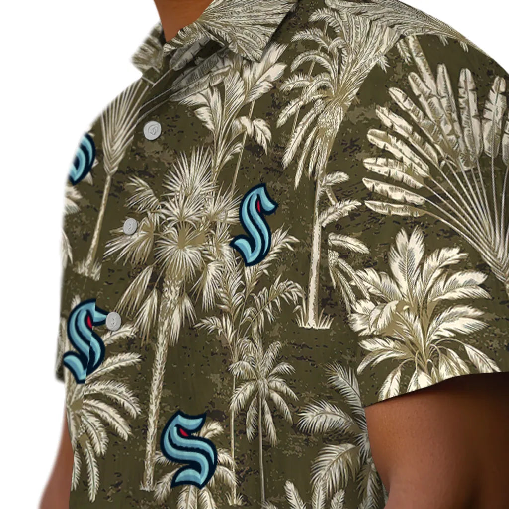 Seattle Kraken Hawaiian Shirt - Vintage Palm Tree | Hula Hawaiian Shirts