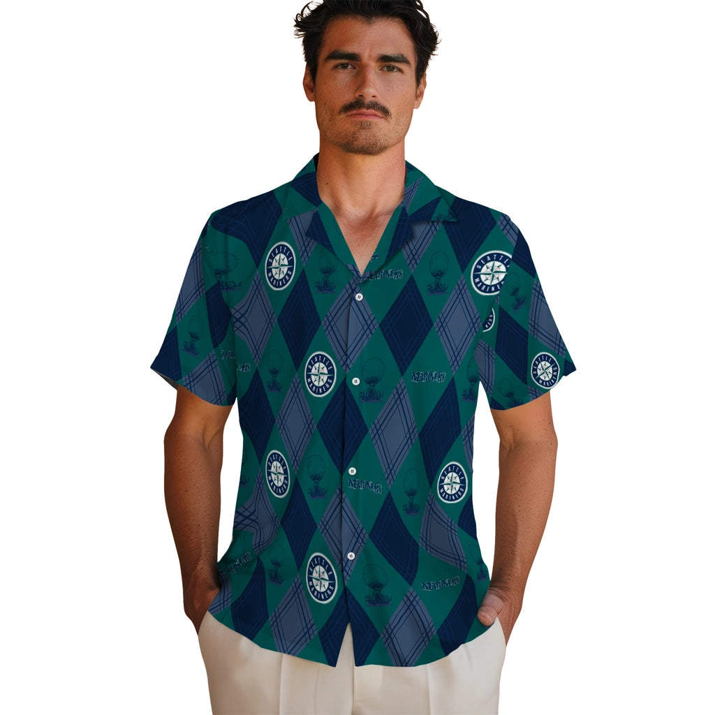 Seattle Mariners Hawaiian Shirt - Golfing Plaid | Hula Hawaiian Shirts