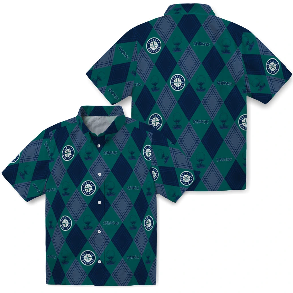 Seattle Mariners Hawaiian Shirt - Golfing Plaid | Hula Hawaiian Shirts