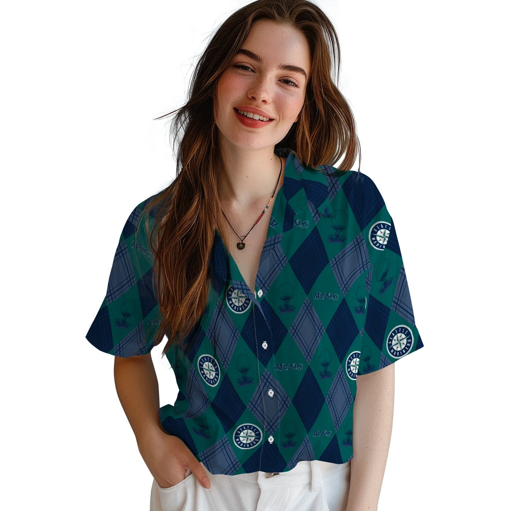 Seattle Mariners Hawaiian Shirt - Golfing Plaid | Hula Hawaiian Shirts