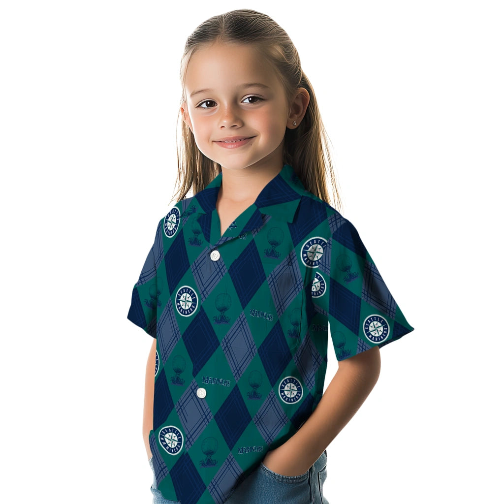 Seattle Mariners Hawaiian Shirt - Golfing Plaid | Hula Hawaiian Shirts