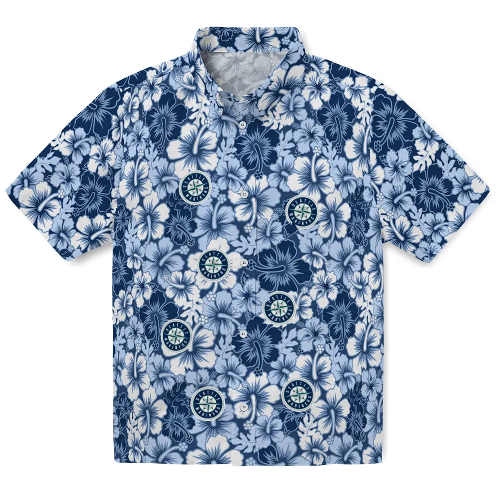 Seattle Mariners Hawaiian Shirt - Hibiscus Blooms | Hula Hawaiian Shirts