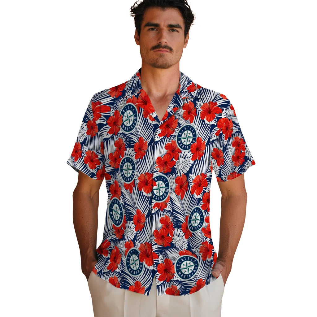Seattle Mariners Hawaiian Shirt - Hibiscus Fiesta | Hula Hawaiian Shirts