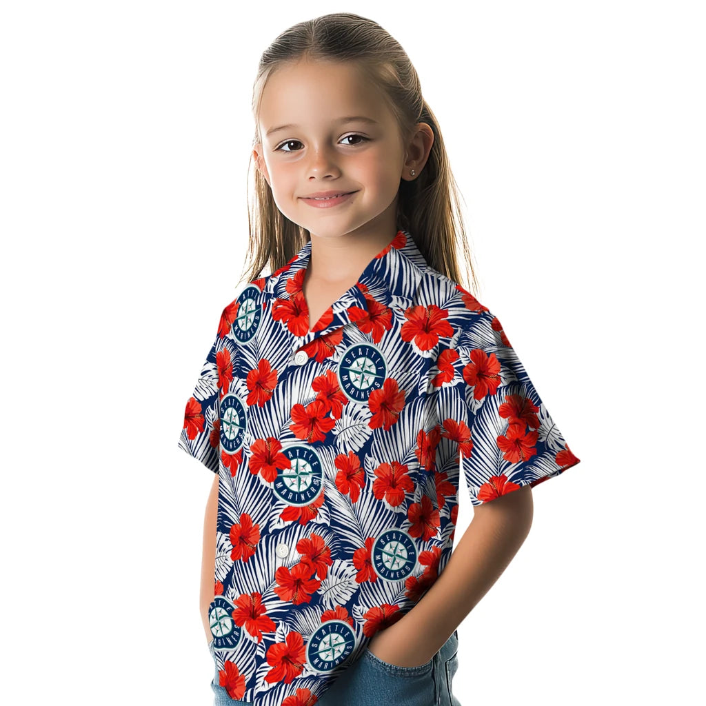 Seattle Mariners Hawaiian Shirt - Hibiscus Fiesta | Hula Hawaiian Shirts