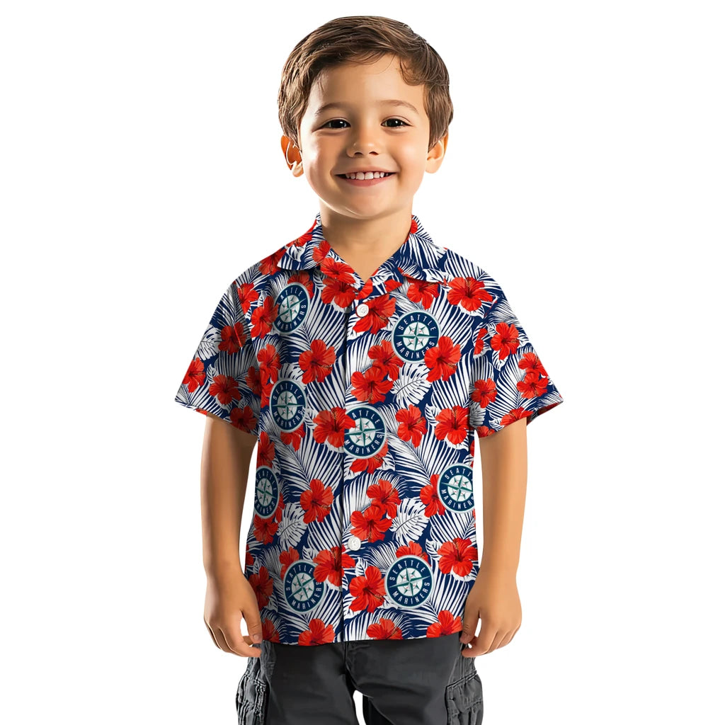 Seattle Mariners Hawaiian Shirt - Hibiscus Fiesta | Hula Hawaiian Shirts
