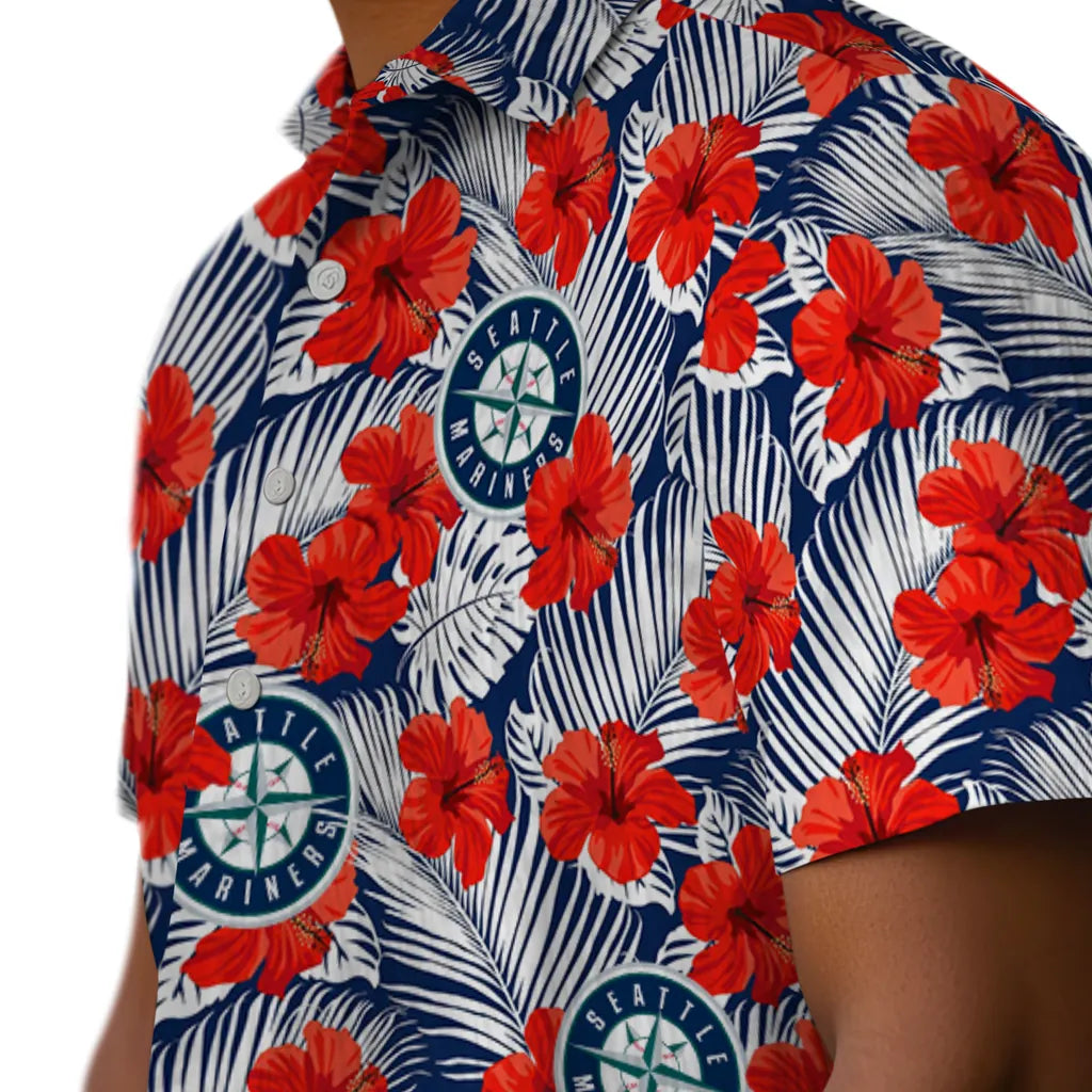 Seattle Mariners Hawaiian Shirt - Hibiscus Fiesta | Hula Hawaiian Shirts
