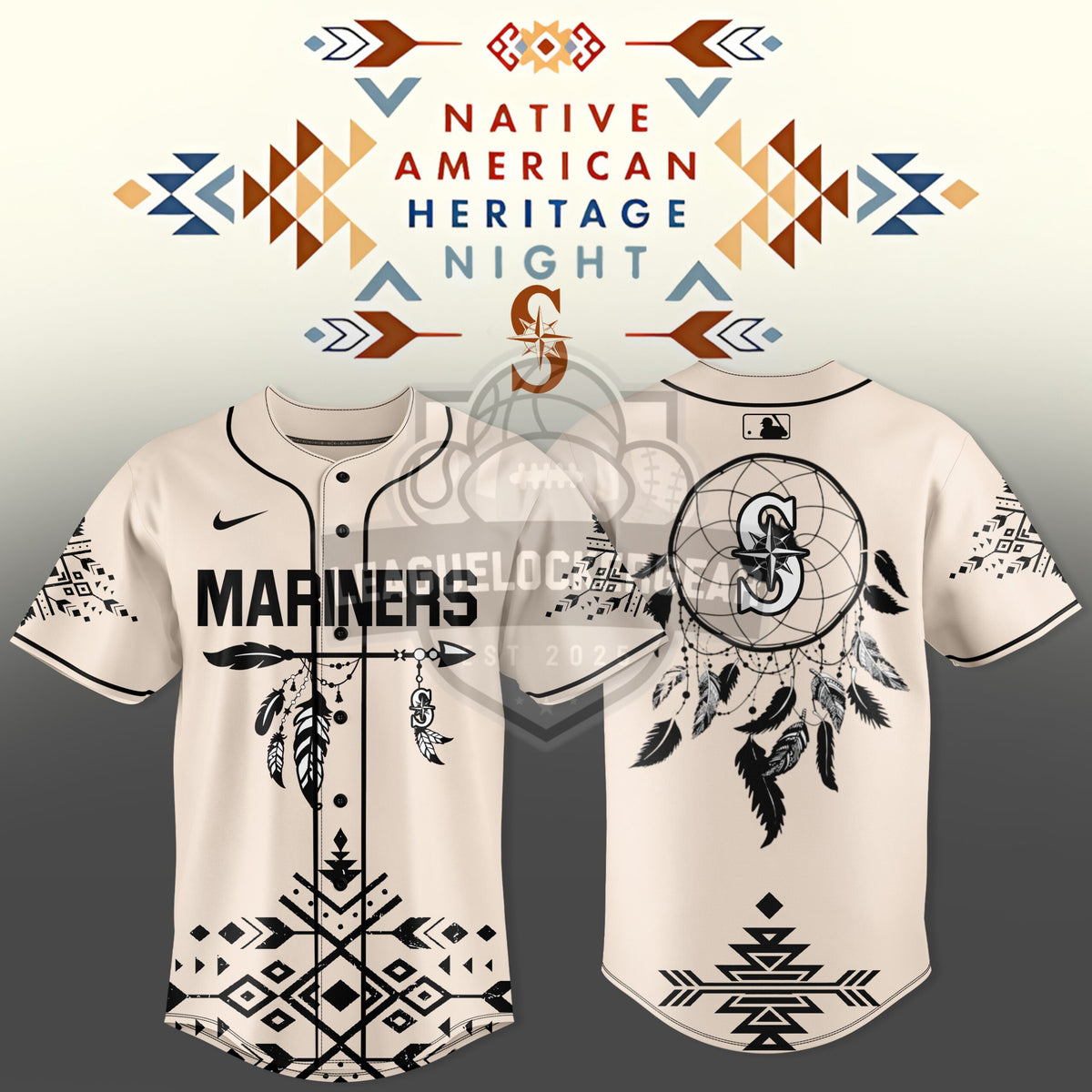 Seattle Mariners Native American Heritage Night Baseball Jersey - LeagueLockerGear