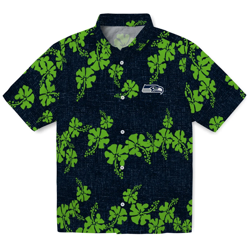 Seattle Seahawks Hawaiian Shirt - 50th State Flower | Hula Hawaiian Shirts