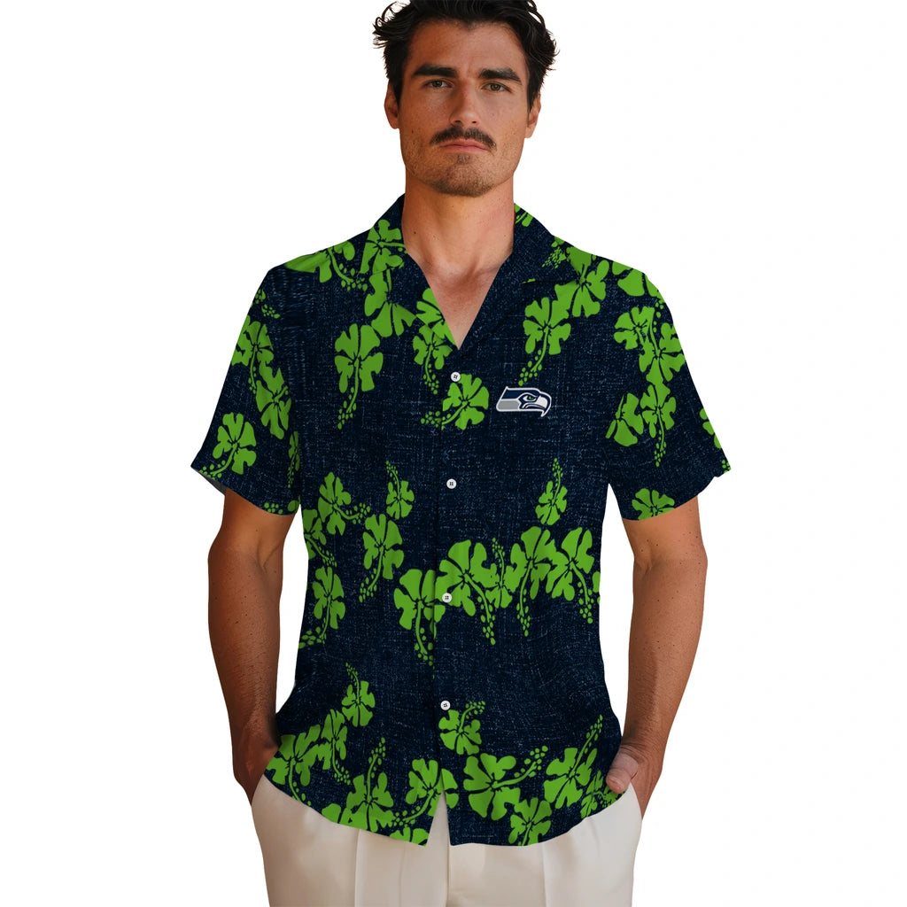 Seattle Seahawks Hawaiian Shirt - 50th State Flower | Hula Hawaiian Shirts