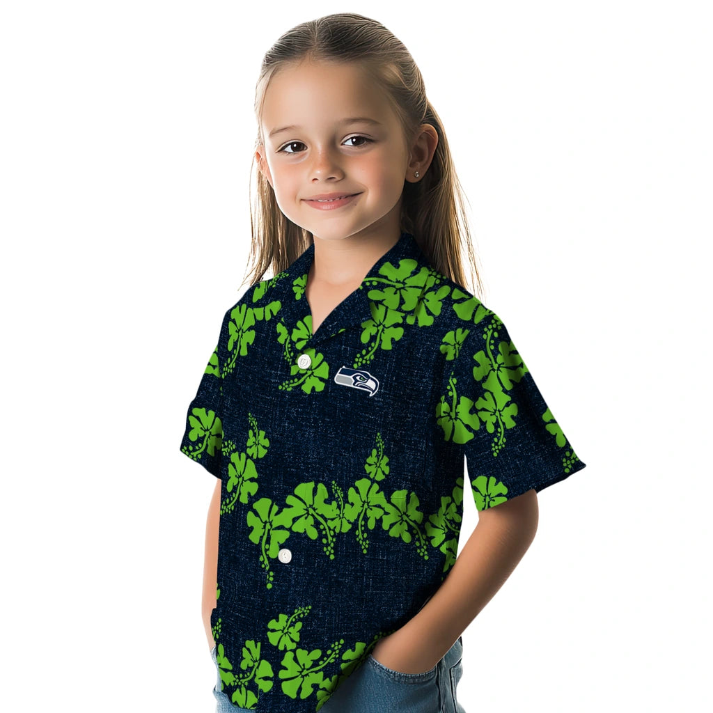 Seattle Seahawks Hawaiian Shirt - 50th State Flower | Hula Hawaiian Shirts