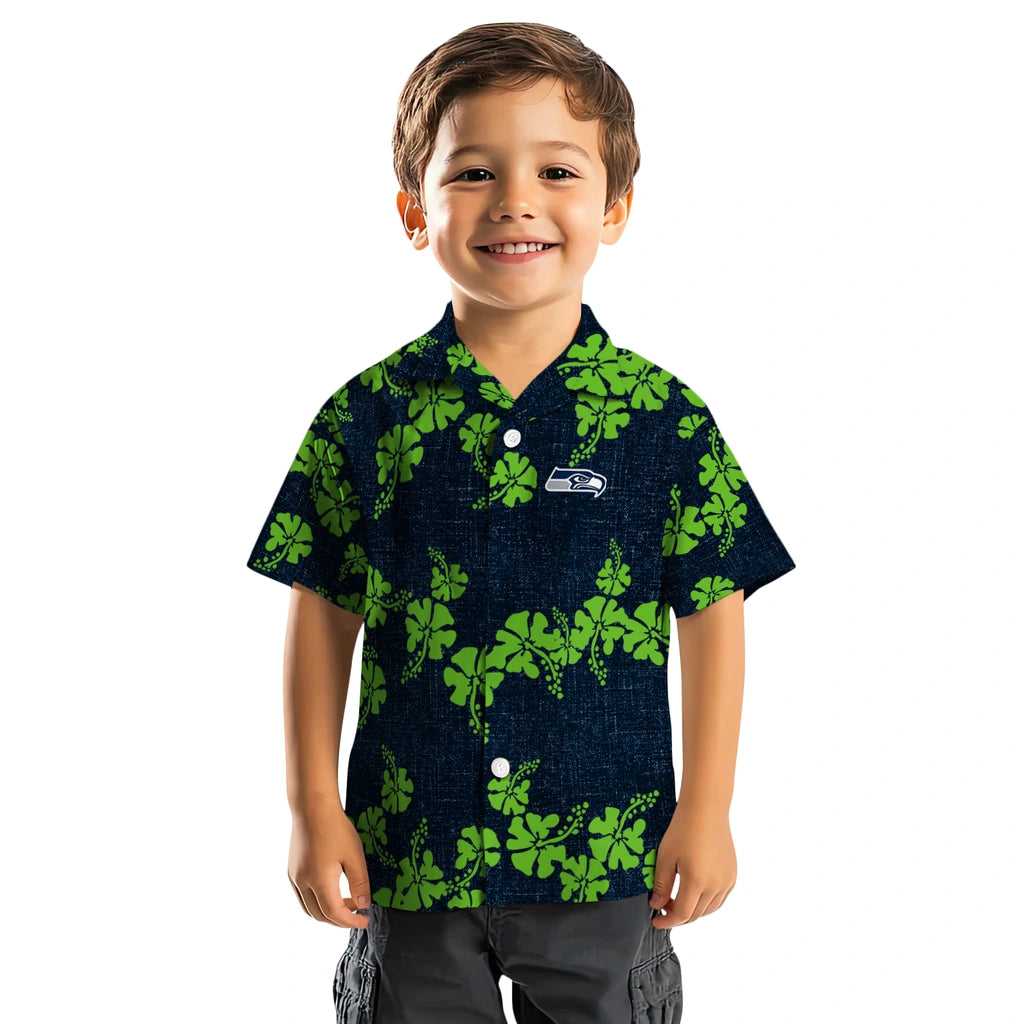 Seattle Seahawks Hawaiian Shirt - 50th State Flower | Hula Hawaiian Shirts