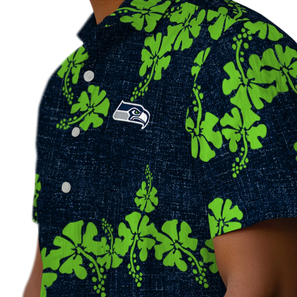 Seattle Seahawks Hawaiian Shirt - 50th State Flower | Hula Hawaiian Shirts
