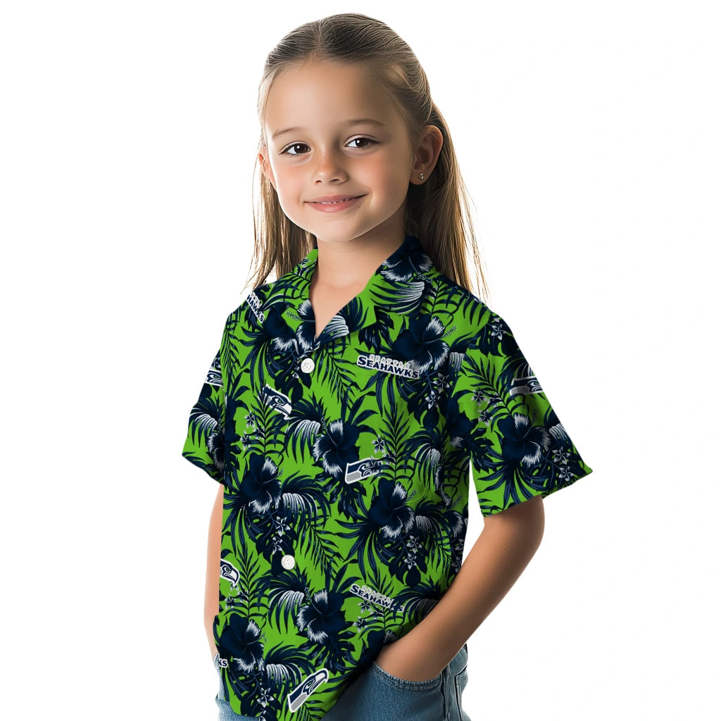 Seattle Seahawks Hawaiian Shirt - Hibiscus Exotic | Hula Hawaiian Shirts