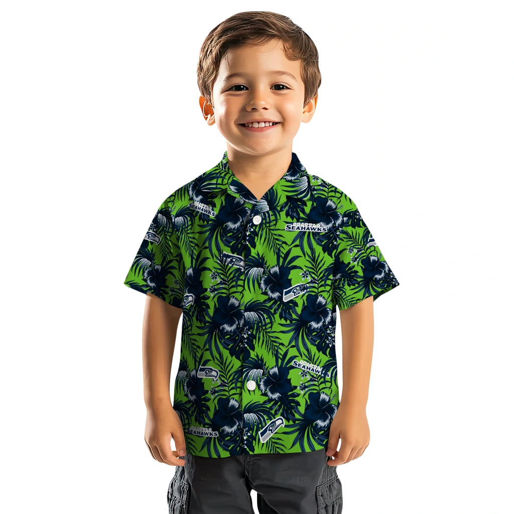 Seattle Seahawks Hawaiian Shirt - Hibiscus Exotic | Hula Hawaiian Shirts