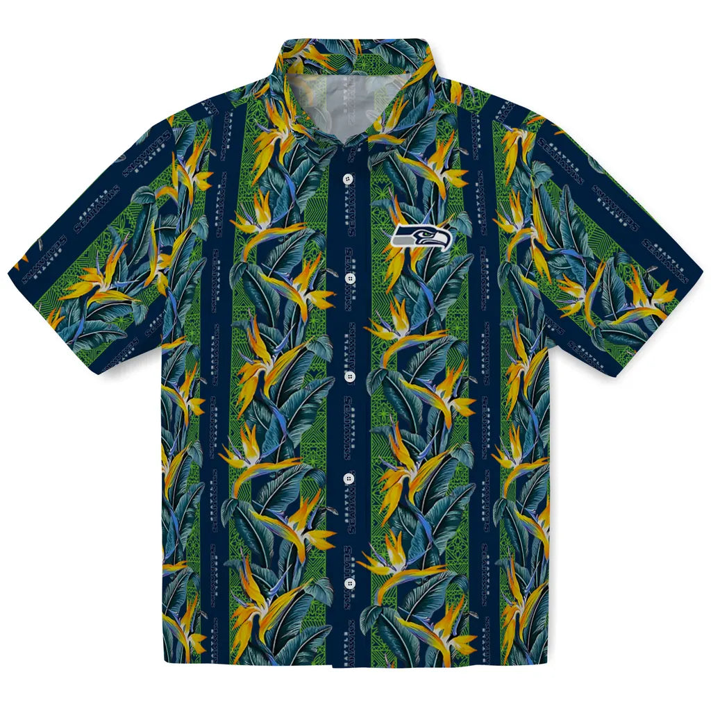 Seattle Seahawks Hawaiian Shirt - Paradise Vines | Hula Hawaiian Shirts