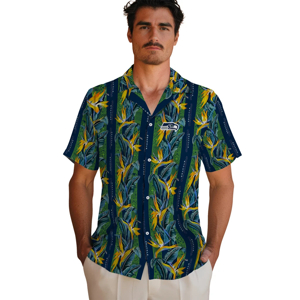 Seattle Seahawks Hawaiian Shirt - Paradise Vines | Hula Hawaiian Shirts