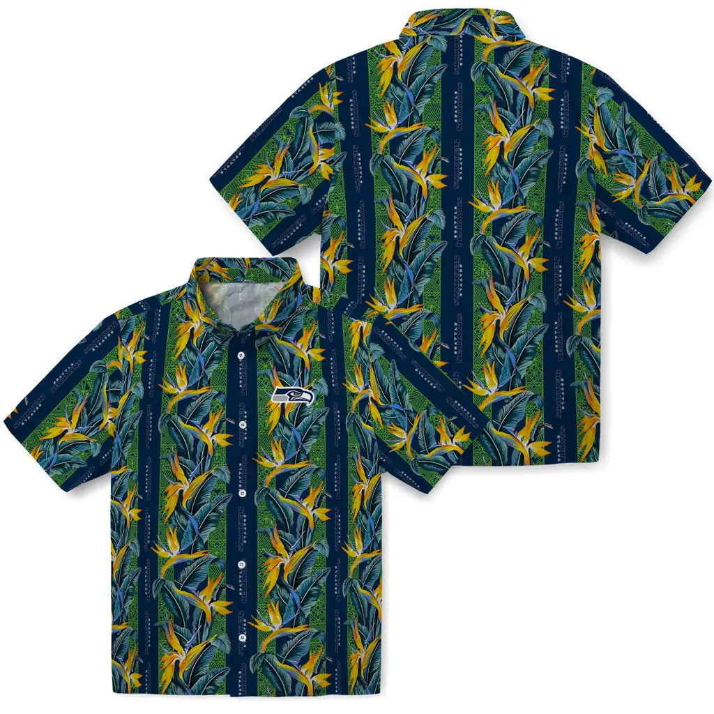 Seattle Seahawks Hawaiian Shirt - Paradise Vines | Hula Hawaiian Shirts