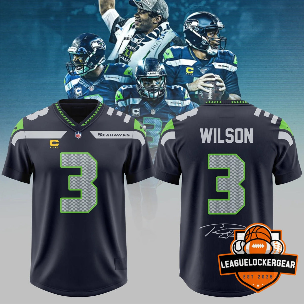Seattle Seahawks Russell A Legendary Chapter Comes to an End Jersey - LeagueLockerGear