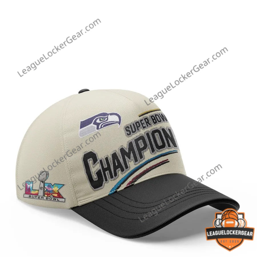 Seattle Seahawks Super Bowl LX Champions Baseball Cap - LeagueLockerGear