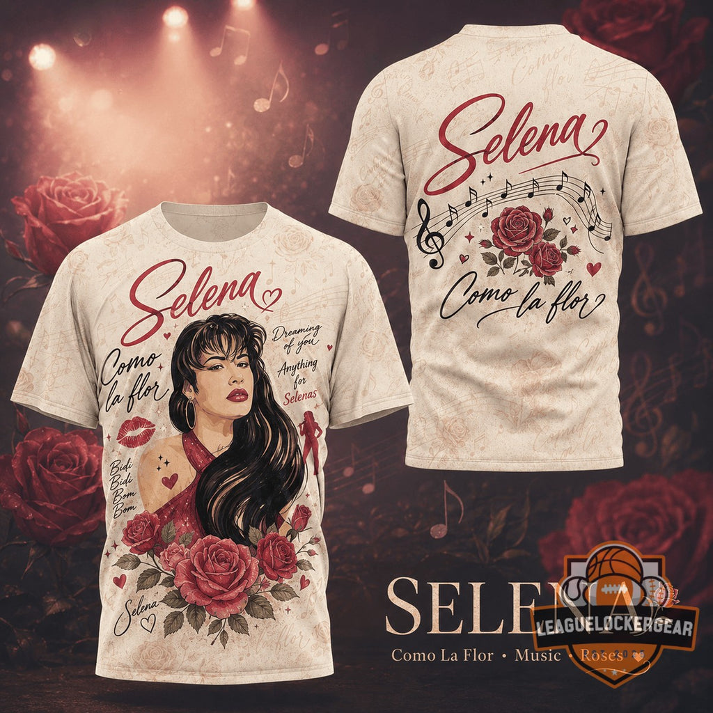 Selena Como la Flor Roses Music T-Shirt - LeagueLockerGear
