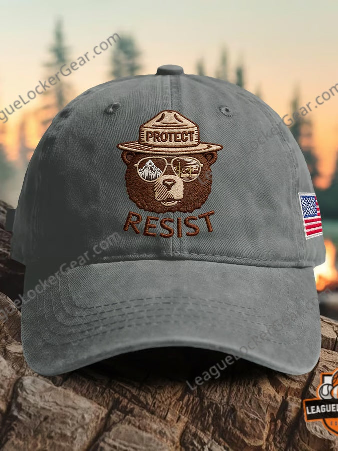 Smokey Bear Protect Resist Environmental Baseball Cap - LeagueLockerGear