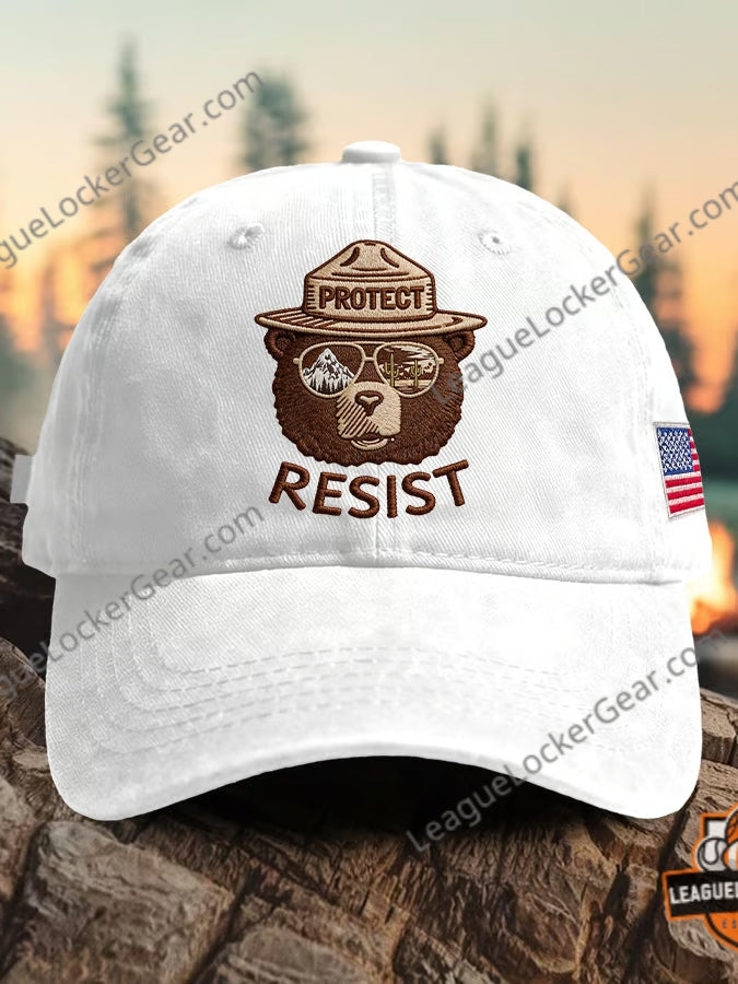 Smokey Bear Protect Resist Environmental Baseball Cap - LeagueLockerGear