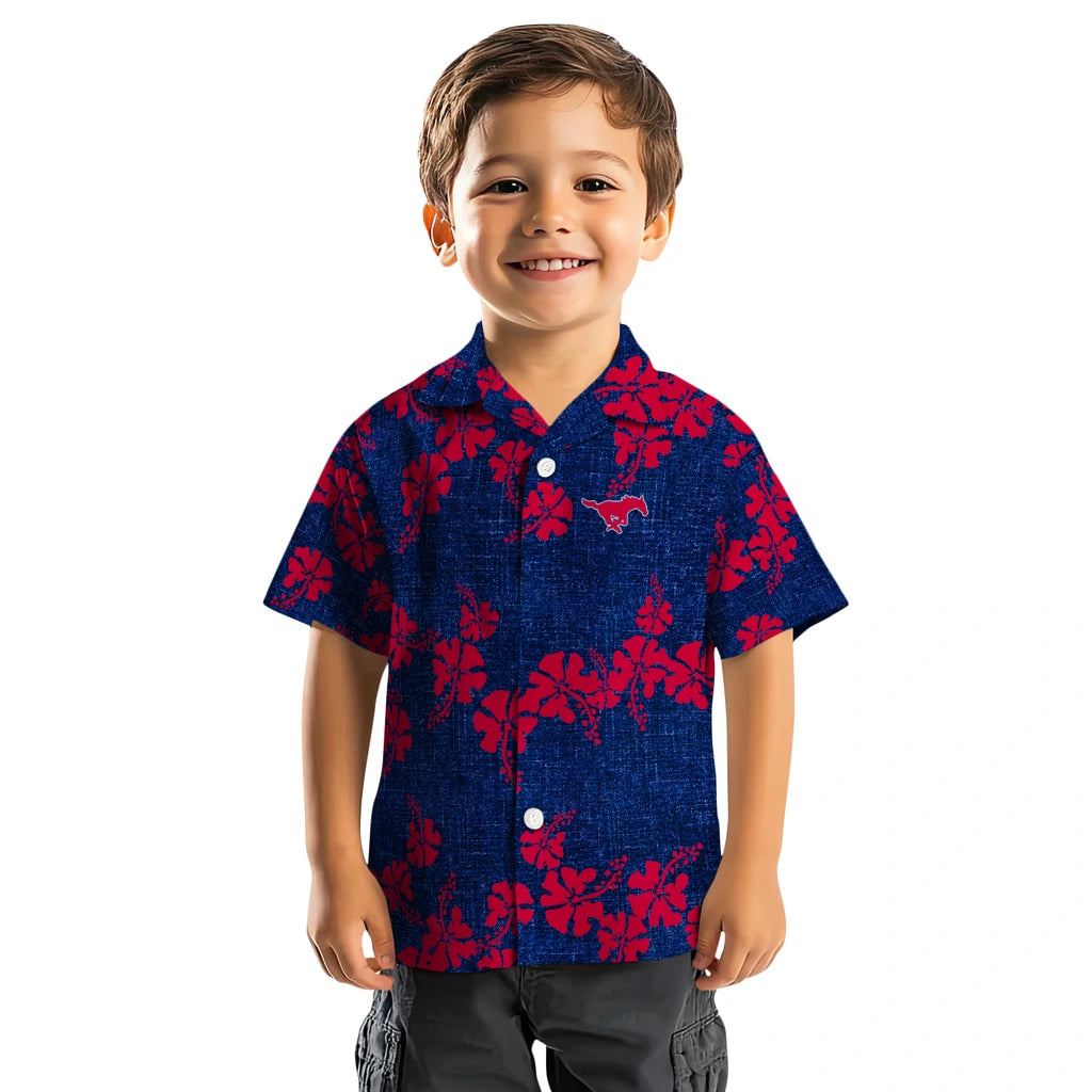 SMU Mustangs Hawaiian Shirt - 50th State Flower | Hula Hawaiian Shirts
