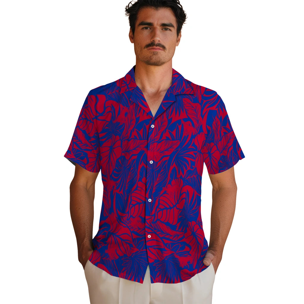 SMU Mustangs Hawaiian Shirt - Monstera Layer | Hula Hawaiian Shirts