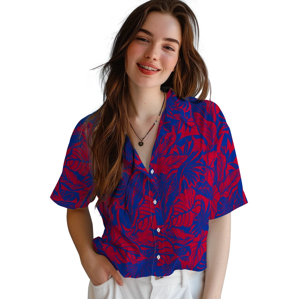 SMU Mustangs Hawaiian Shirt - Monstera Layer | Hula Hawaiian Shirts