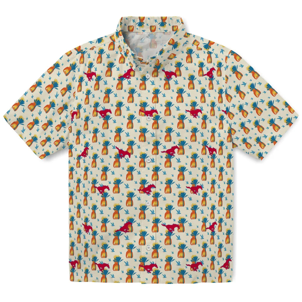SMU Mustangs Hawaiian Shirt - Pineapple Delight | Hula Hawaiian Shirts