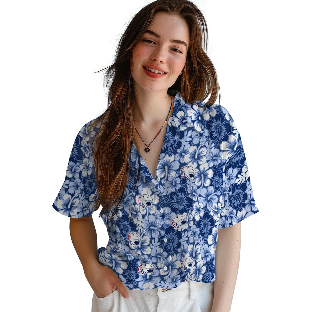 South Alabama Jaguars Hawaiian Shirt - Hibiscus Blooms | Hula Hawaiian Shirts
