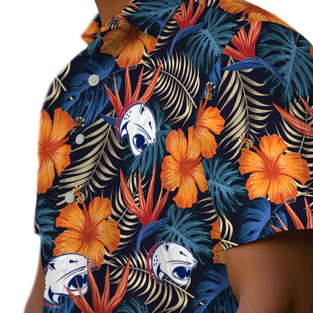 South Alabama Jaguars Hawaiian Shirt - Hibiscus Foliage | Hula Hawaiian Shirts