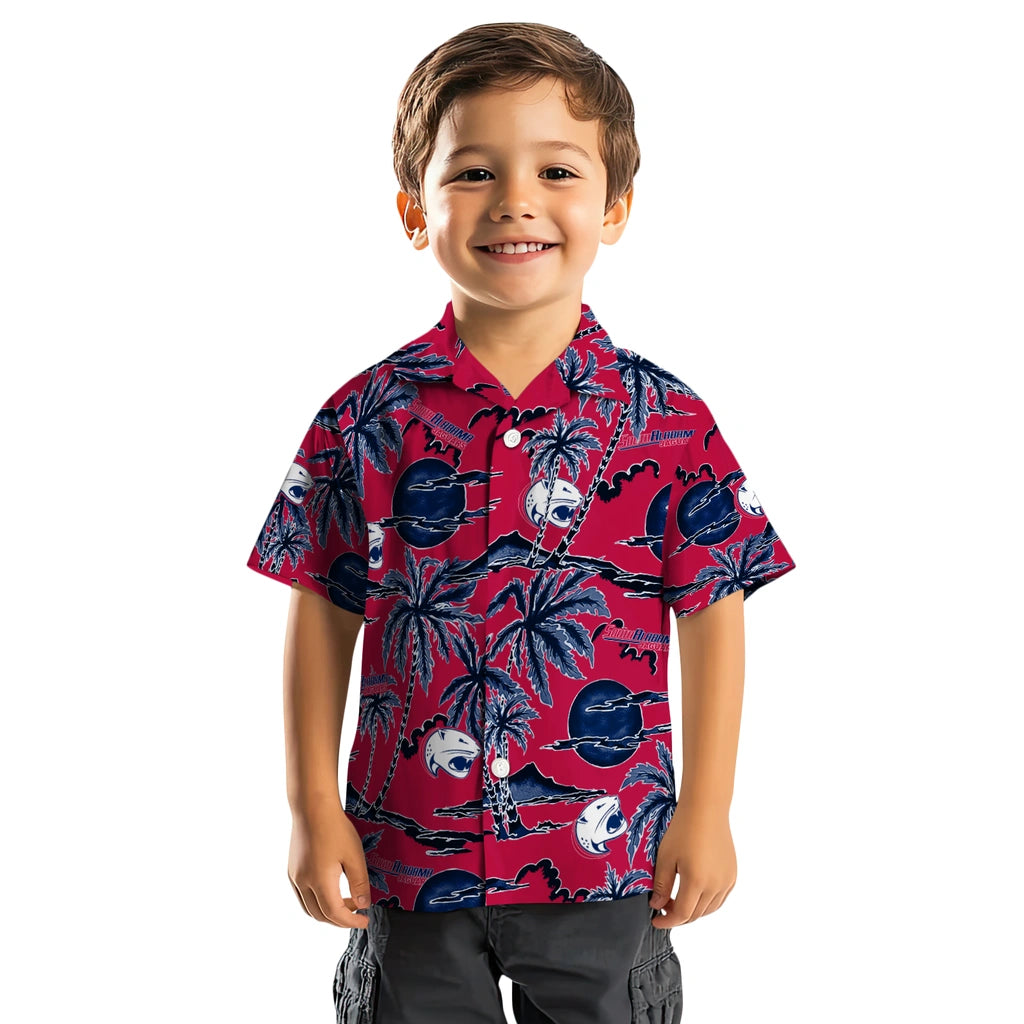 South Alabama Jaguars Hawaiian Shirt - Palm Sunset | Hula Hawaiian Shirts