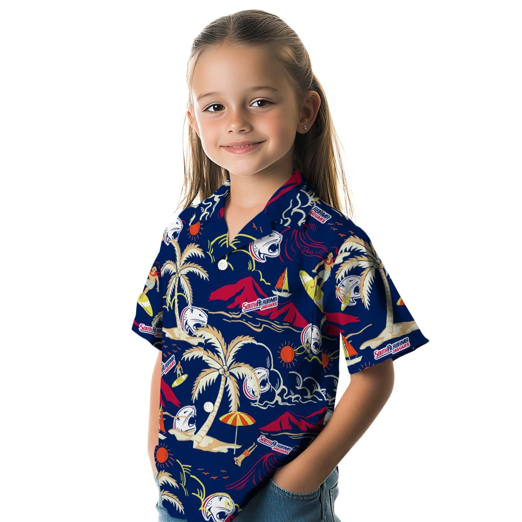 South Alabama Jaguars Hawaiian Shirt - Palm Tree Island | Hula Hawaiian Shirts