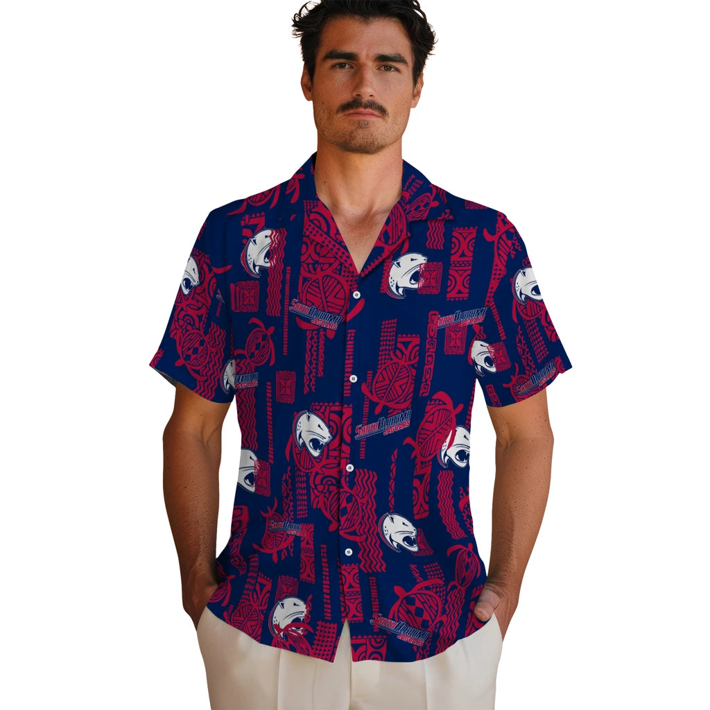 South Alabama Jaguars Hawaiian Shirt - Turtle Lines | Hula Hawaiian Shirts