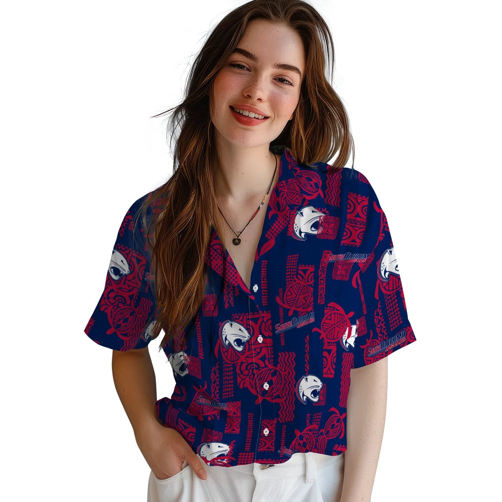 South Alabama Jaguars Hawaiian Shirt - Turtle Lines | Hula Hawaiian Shirts