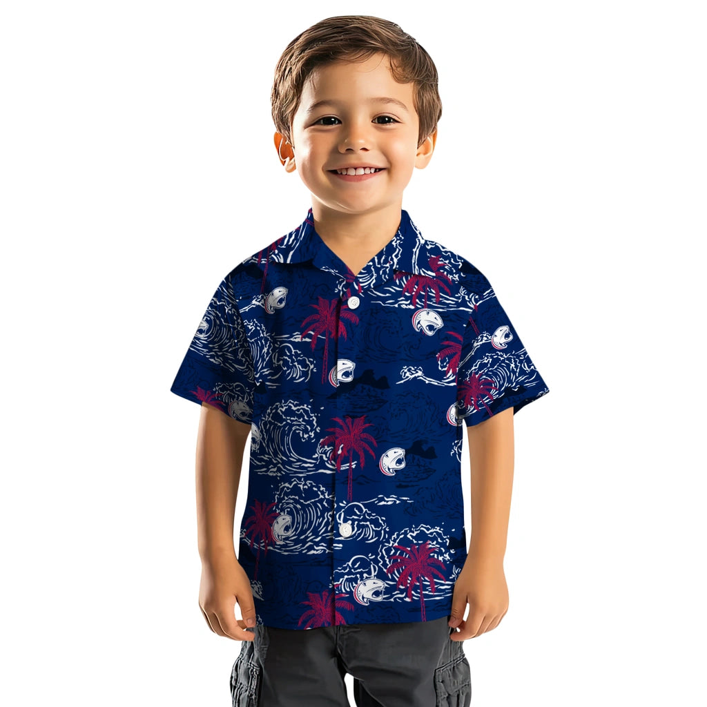 South Alabama Jaguars Hawaiian Shirt - Wave Palm | Hula Hawaiian Shirts