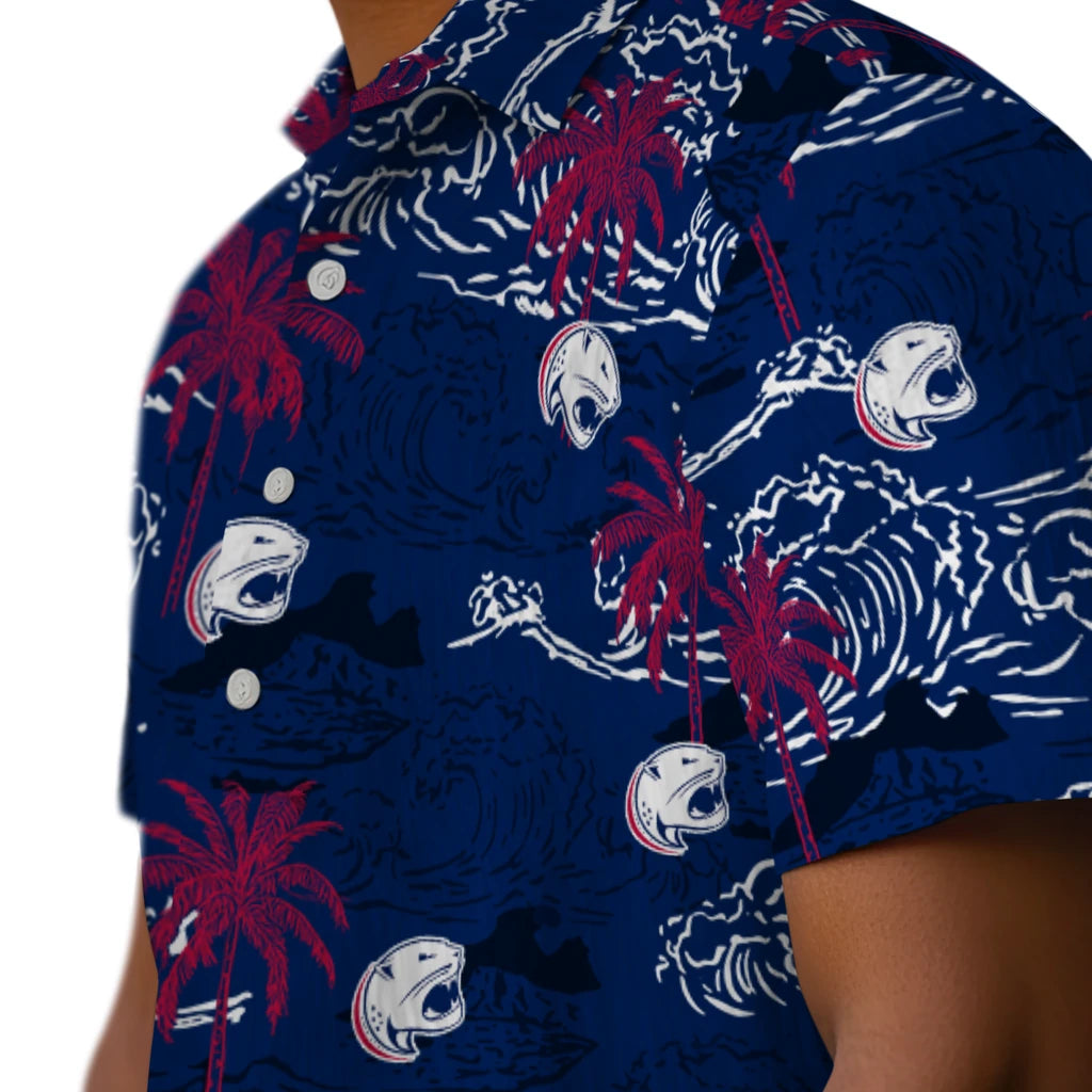 South Alabama Jaguars Hawaiian Shirt - Wave Palm | Hula Hawaiian Shirts