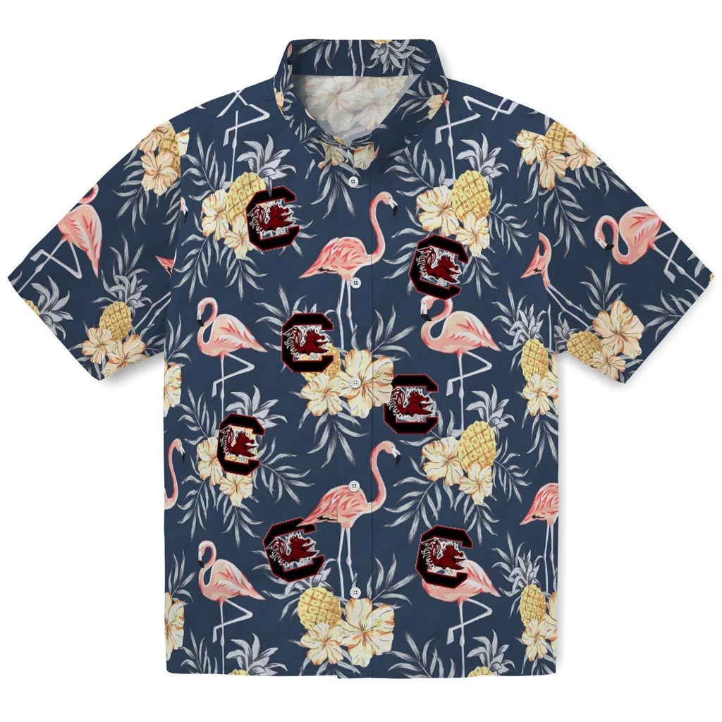 South Carolina Gamecocks Hawaiian Shirt - Flamingo Hibiscus | Hula Hawaiian Shirts