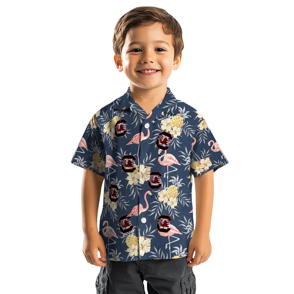 South Carolina Gamecocks Hawaiian Shirt - Flamingo Hibiscus | Hula Hawaiian Shirts