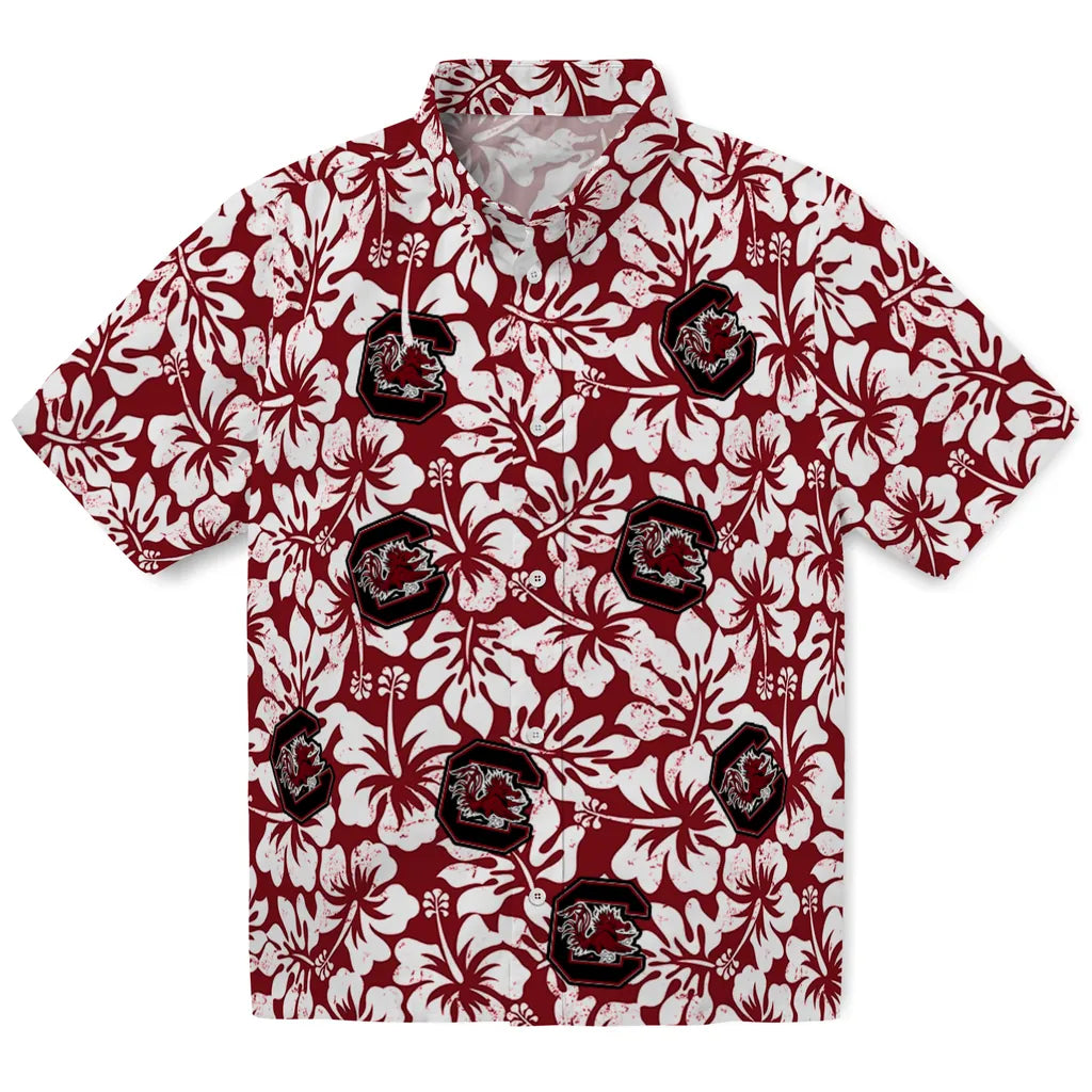 South Carolina Gamecocks Hawaiian Shirt - Hibiscus Motif | Hula Hawaiian Shirts