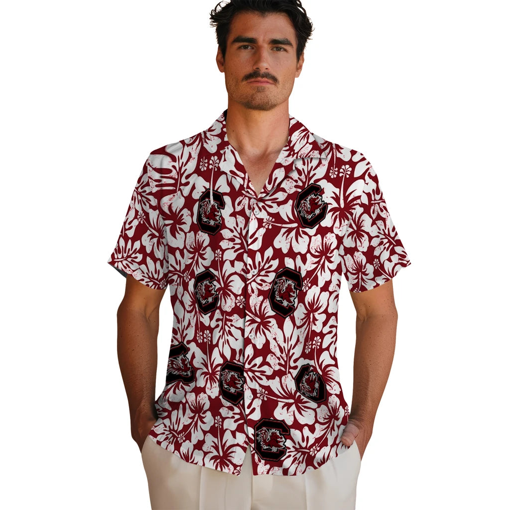 South Carolina Gamecocks Hawaiian Shirt - Hibiscus Motif | Hula Hawaiian Shirts