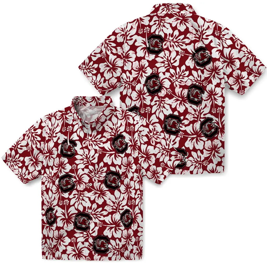 South Carolina Gamecocks Hawaiian Shirt - Hibiscus Motif | Hula Hawaiian Shirts
