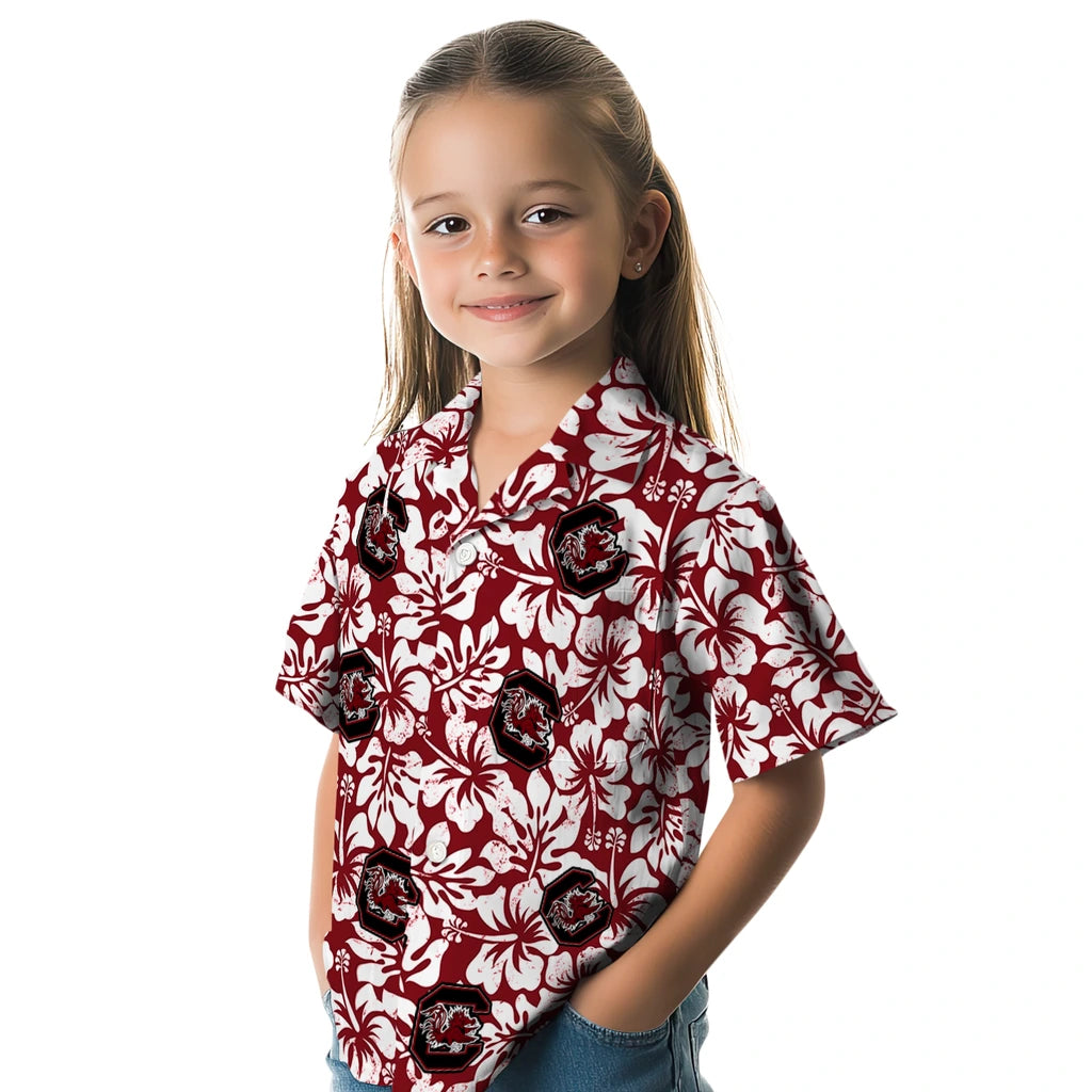 South Carolina Gamecocks Hawaiian Shirt - Hibiscus Motif | Hula Hawaiian Shirts