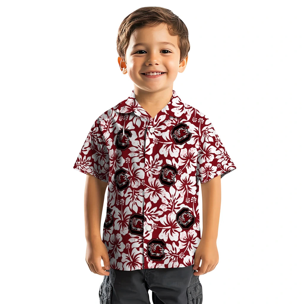 South Carolina Gamecocks Hawaiian Shirt - Hibiscus Motif | Hula Hawaiian Shirts