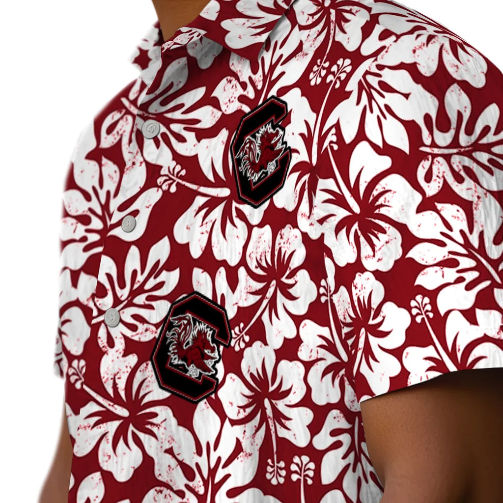 South Carolina Gamecocks Hawaiian Shirt - Hibiscus Motif | Hula Hawaiian Shirts